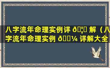 八字流年命理实例详 🦟 解（八字流年命理实例 🌼 详解大全）